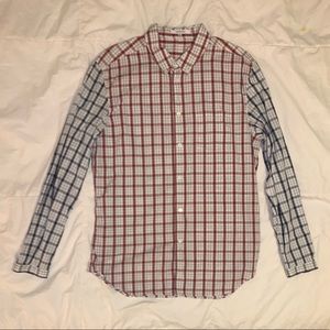 Carven Paris men’s bi colored check shirt